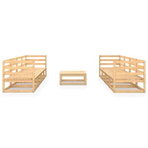 Garten-Lounge-Set (9-teilig) 3009890-1 Braun - Massivholz - Holzart/Dekor - 70 x 30 x 70 cm