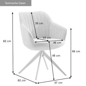 Armlehnstuhl ARVIT drehbar Metall - Textil - 57 x 82 x 62 cm