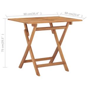 Ensemble de salle à manger d'extérieur Marron - Bois/Imitation - En partie en bois massif - 60 x 75 x 90 cm