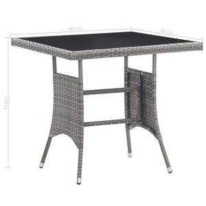 Garten-Essgruppe (3-teilig) 3009977-1 Grau - Metall - Polyrattan - 80 x 74 x 80 cm