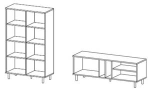 Wohnzimmer-Set MADIS 2-teilig Braun - Holzwerkstoff - 229 x 149 x 40 cm