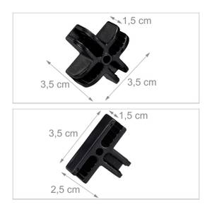 Verbindungsstücke für Steckregalsysteme Schwarz - Kunststoff - 4 x 3 x 4 cm