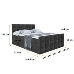 Boxspringbett APO-Z-KING Schwarz - Breite: 120 cm