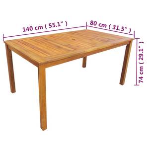Table et chaise d'extérieur Marron - Bois massif - Bois/Imitation - 80 x 74 x 140 cm