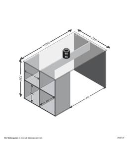 Bureau Droit avec Étagères Gent Imitation chêne