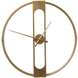 Wanduhr Clip II Gold - Metall - 60 x 60 x 10 cm