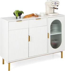 Buffetschrank VH33353IT+DE Weiß - Holzwerkstoff - 40 x 88 x 120 cm