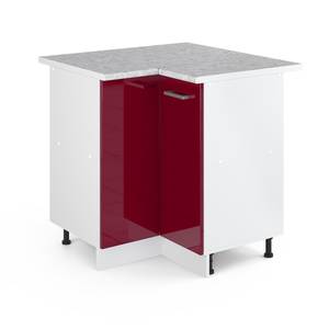 Eckschrank R-Line 30482 Hochglanz Bordeaux - Weiß