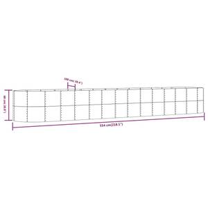 Hochbeet 3012743-2 Silber - 100 x 554 cm