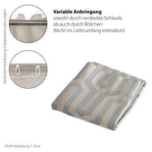 Vorhang grau-beigeAbstraktWohnzimmer Silber - Textil - 140 x 245 x 1 cm