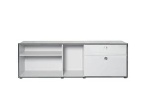 Büroregal Infinity Weiß - Holz teilmassiv - 183 x 60 x 42 cm