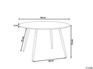Table de salle à manger BOVIO Noir - Marron - Bois manufacturé - 90 x 74 x 90 cm