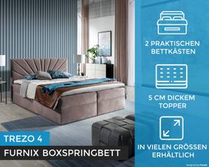 Boxspringbett TREZO 4 180cm Hellbraun Braun - Holzwerkstoff - 186 x 105 x 206 cm