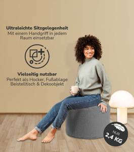 Pouf Hocker Sitzhocker Recycled Ø 60cm Grau