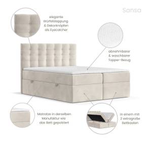 Boxspringbett Sansa Beige - Breite: 160 cm