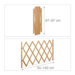 Ausziehbares Hundeabsperrgitter Bambus Braun - Bambus - Metall - 140 x 87 x 2 cm