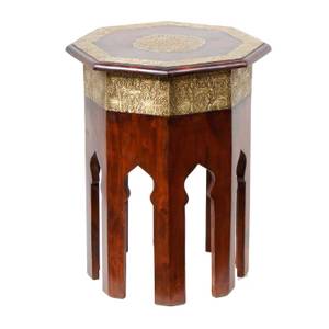 Orientalischer Beistelltisch Meena Braun - Massivholz - 40 x 52 x 40 cm