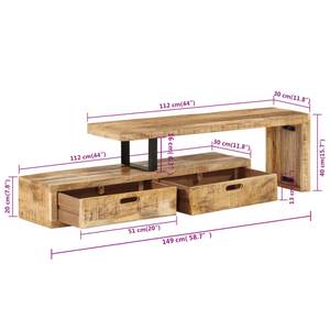 TV-Schrank 351779 Braun - Massivholz - Holzart/Dekor - 30 x 40 x 112 cm