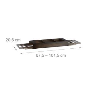 Badewannenablage Dunkelbraun ausziehbar Braun - Silber - Bambus - 102 x 7 x 21 cm