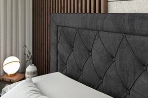 Boxspringbett NOEL Schwarz - Breite: 120 cm - H3