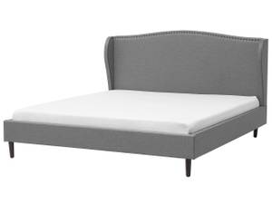 Lit double COLMAR Gris - Chêne foncé - Largeur : 192 cm