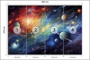 Fototapete WELTRAUM Planeten Sterne 405 x 270 x 270 cm