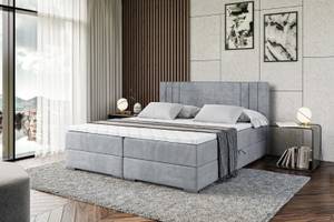 Boxspringbett IDRIKO Hellgrau - Breite: 140 cm - H4