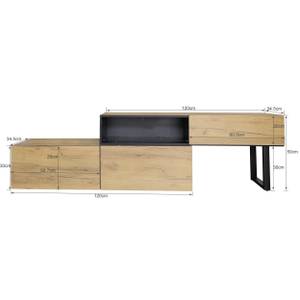 Sideboard Astraios Ⅲ Braun - Holzwerkstoff - Metall - Massivholz - Holzart/Dekor - 34 x 50 x 200 cm