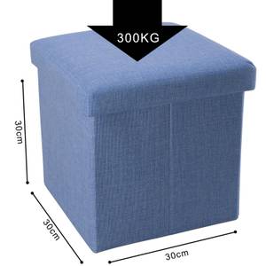 Sitzhocker Sitzwürfel Fußhocker Hocker Blau - Textil - 30 x 30 x 30 cm