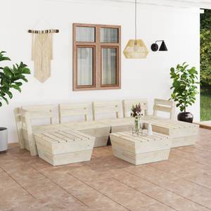 Garten-Lounge-Set Beige - Massivholz - Holzart/Dekor - 60 x 30 x 60 cm