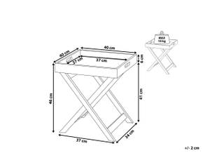 Table d'appoint CHESTER Gris - Bois manufacturé - 40 x 46 x 40 cm