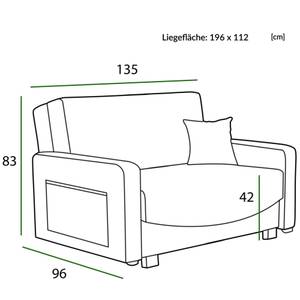 Einzelsofa INCA 2-Sitzer Beige - Breite: 135 cm