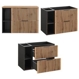 Badezimmer Waschplatz Set XANTEN (2-tlg) Braun - Holzwerkstoff - 81 x 200 x 47 cm