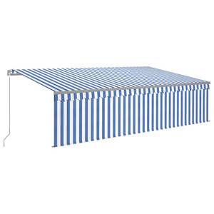 Auvent rétractable 3014352-1 Bleu - Blanc - Largeur : 500 cm