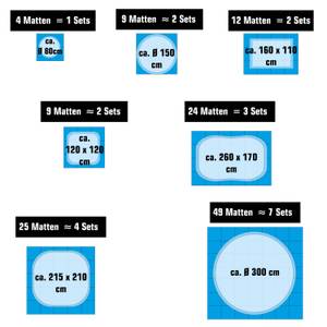 4 Poolmatten Meereszauber Blau - Kunststoff - 81 x 1 x 81 cm