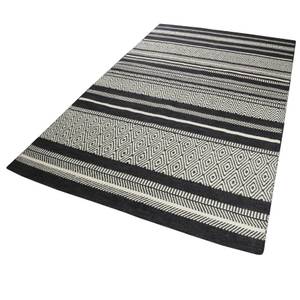 Kurzflorteppich Hudson Kelim Beige - Schwarz - 80 x 150 cm