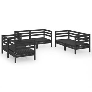 Garten-Lounge-Set Schwarz - Massivholz - Holzart/Dekor - 64 x 63 x 64 cm