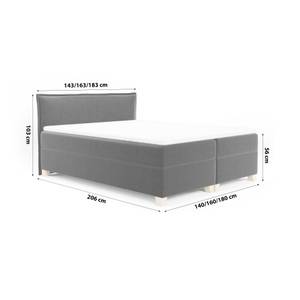 Boxspringbett Doppelbett Martines Bett Schwarz - Breite: 160 cm