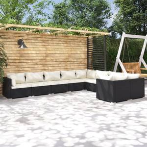 Salon de jardin 3013639-7 (lot de 9) Noir - Crème - Blanc