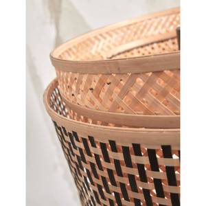 Stehleuchte BHUTAN Schwarz - Braun - Kunststoff - Rattan - 9 x 145 x 9 cm