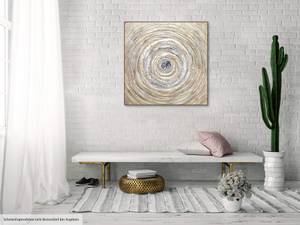 Acrylbild handgemalt Ruddle Maelstrom Beige - Massivholz - Textil - 80 x 80 x 4 cm