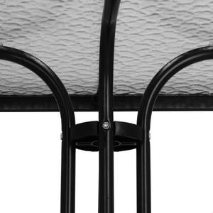 Gartentisch Glastisch Beistelltisch Schwarz - Metall - 60 x 70 x 60 cm