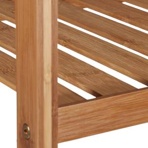 Standregal Bad mit 4 Fächern Braun - Weiß - Bambus - Holzwerkstoff - 36 x 110 x 33 cm