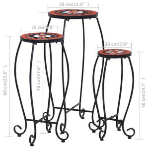 Table (lot de 3) 299669-2 Rouge - Hauteur : 70 cm