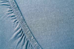 Jersey 90x200 - 100x200 Spannbettlaken Blau - Textil - 100 x 32-23 x 200 cm