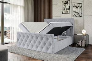 Boxspringbett - AMAY Schiefergrau - Breite: 120 cm - H4