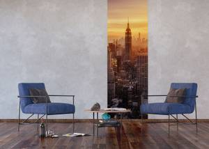 Poster Skyline von New York Orange - Naturfaser - Textil - 90 x 270 x 270 cm