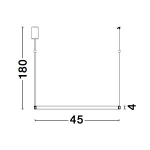 Pendelleuchte VEGAS Metall - 23 x 108 x 23 cm