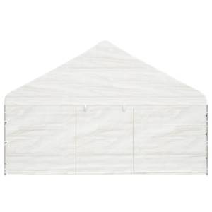 Gazebo avec toit Blanc - Matière plastique - 588 x 375 x 446 cm