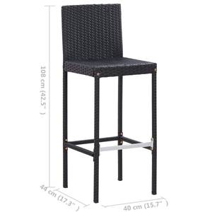 Gartenbar-Set (7-teilig) 3001941 Schwarz - Kunststoff - Polyrattan - 80 x 110 x 185 cm